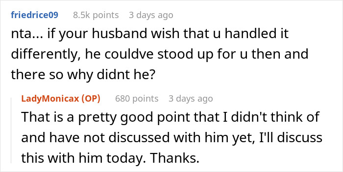 Reddit conversation about handling a situation with MIL and uninvited guest at dinner.