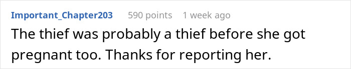 Comment on a pregnant coworker's cravings and food being blamed; highlights theft suspicion. Comment on a pregnant coworker's cravings and food being blamed; highlights theft suspicion.