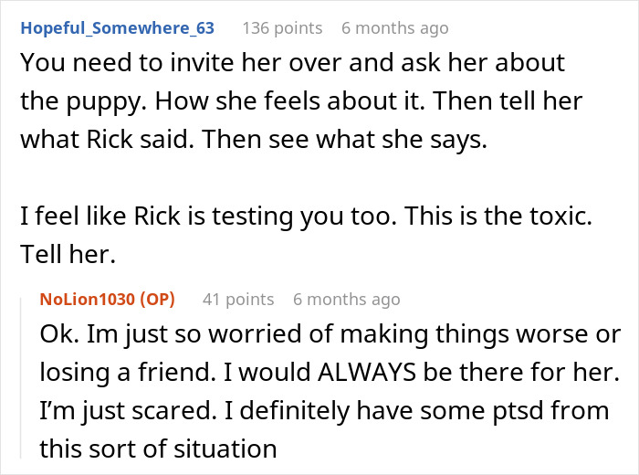 Reddit comments discussing testing a fiancée with a dog to gauge suitability for motherhood. Reddit comments discussing testing a fiancée with a dog to gauge suitability for motherhood.