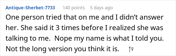 Student recounts name pronunciation story in an online comment thread.