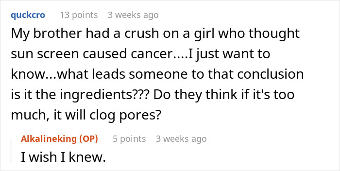 Discussion on sunscreen and cancer risk, questioning ingredients and beliefs.