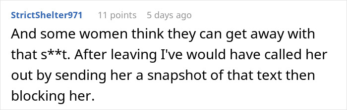 Comment reacting to a date with a woman, suggesting petty revenge.