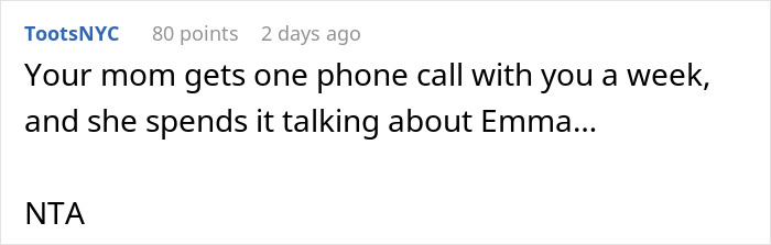 Reddit comment discussing a mom prioritizing a troubled stepkid over her bio son, causing frustration.