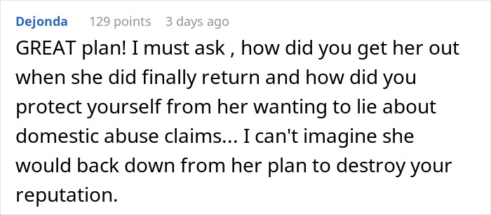 Text comment on petty revenge growing into a lesson for a toxic girlfriend.