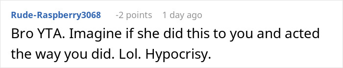 Reddit comment criticizing a woman proposing to herself on her boyfriend's birthday.