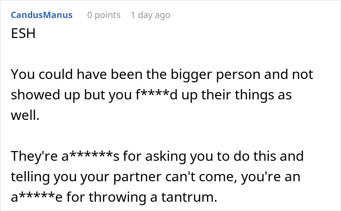Comment discussing a daughter's reaction to parental disrespect towards her wife, using censored language. Comment discussing a daughter's reaction to parental disrespect towards her wife, using censored language.