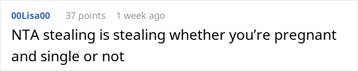 Comment on a post about stealing food, mentioning pregnancy and cravings. Comment on a post about stealing food, mentioning pregnancy and cravings.