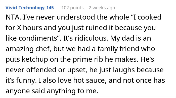 Text from a forum discussing opinions on adding hot sauce to lasagna without tasting it. Text from a forum discussing opinions on adding hot sauce to lasagna without tasting it.