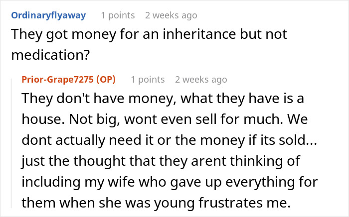 Reddit comments discussing parents' financial expectations from daughter and son-in-law. Reddit comments discussing parents' financial expectations from daughter and son-in-law.