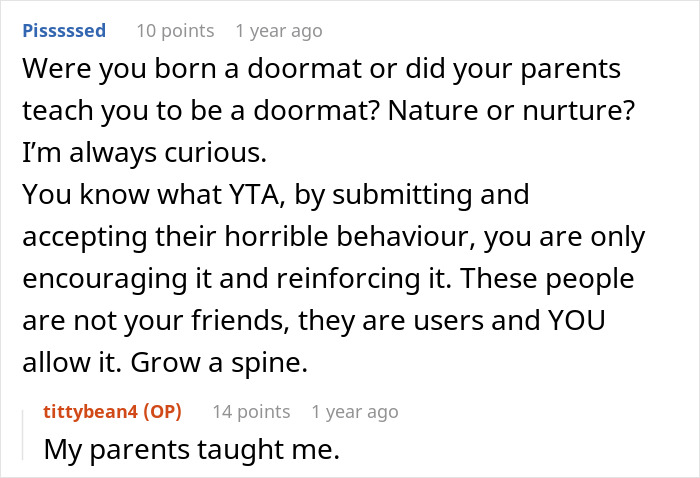 Text exchange discussing the behavior of a serial moocher and users in a social context. Text exchange discussing the behavior of a serial moocher and users in a social context.