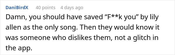 Comment suggesting a song for petty revenge after being used by a friend. Comment suggesting a song for petty revenge after being used by a friend.