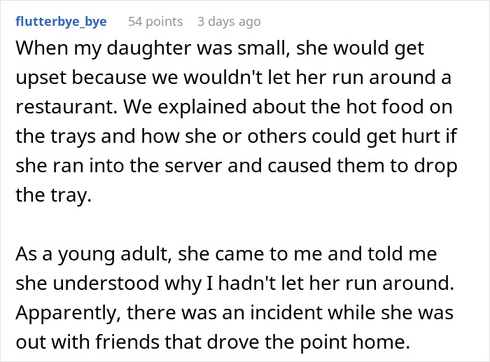 Text explaining a mom's realization about kids running in stores, mentioning broken glass and safety concerns. Text explaining a mom's realization about kids running in stores, mentioning broken glass and safety concerns.
