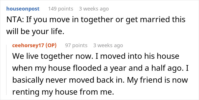 Online discussion about property remodeling and will exclusion.