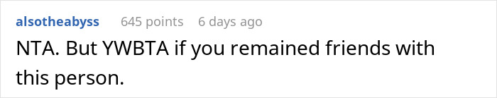 Reddit comment discussing a situation where a woman re-homed her cat, gaining 645 points and posted 6 days ago.