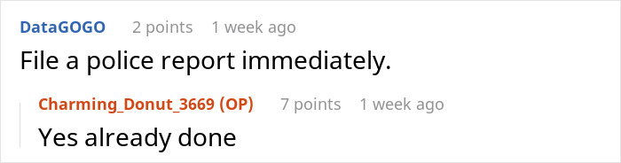 Comments discussing filing a police report related to stolen rent money. Comments discussing filing a police report related to stolen rent money.