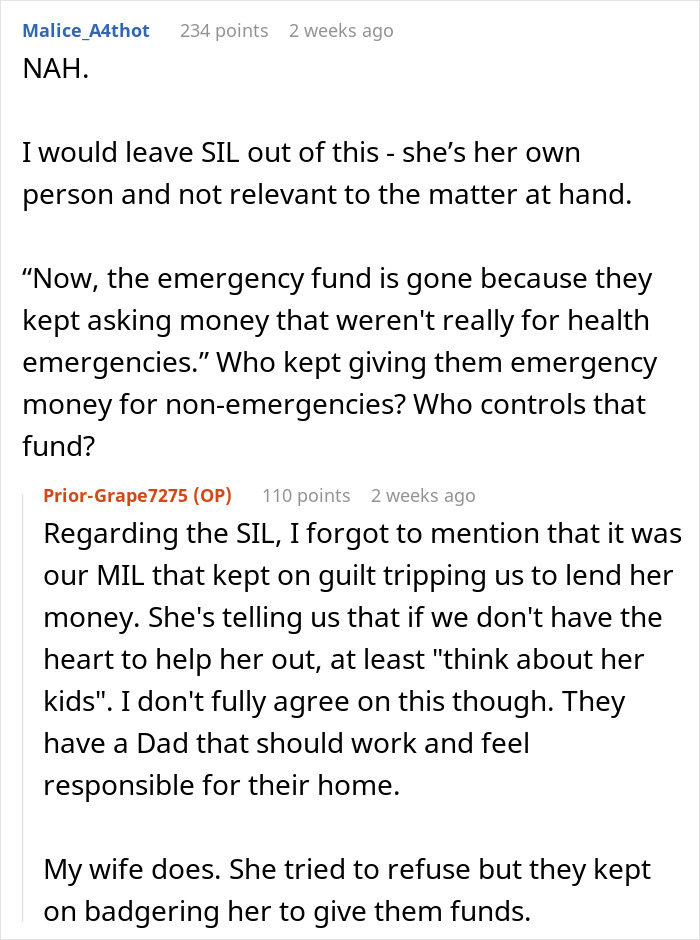 Discussion on financial responsibilities between parents and son-in-law, addressing misuse of emergency funds. Discussion on financial responsibilities between parents and son-in-law, addressing misuse of emergency funds.
