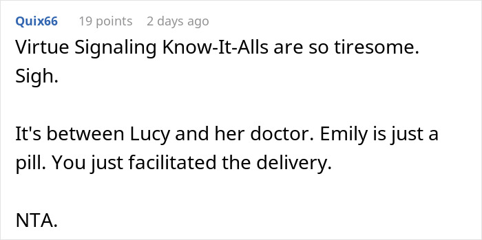 Reddit comment discussing coworkers, referencing virtue signaling and pregnancy.