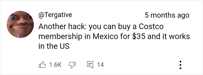 Comment reveals a Costco shopping hack about buying cheaper membership in Mexico for use in the US.