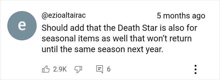 Comment discussing Costco shopping hacks for seasonal items.
