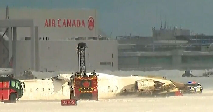 Terrifying Footage Shows Delta Airlines Plane Flipped Upside Down After Crash Landing