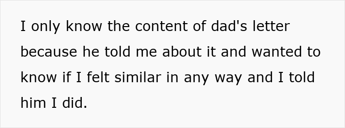 Text from a letter about a father's message and feelings, highlighting emotions and understanding. Text from a letter about a father's message and feelings, highlighting emotions and understanding.