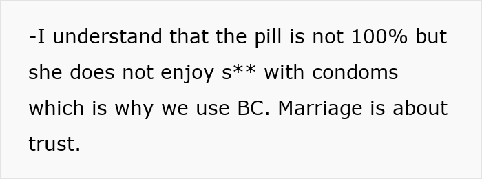 Text discussing trust in marriage and birth control options.