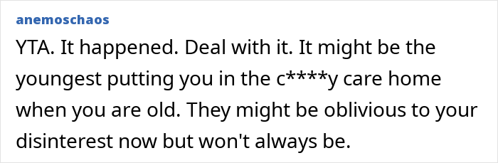 Reddit comment criticizing a dad for refusing to help with newborn twins over a vasectomy dispute.