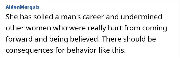 User comment expressing concern over false accusations affecting careers and credibility. User comment expressing concern over false accusations affecting careers and credibility.
