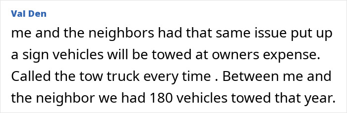 Text discusses towing vehicles at owner's expense due to blocked ambulance by entitled individuals. Text discusses towing vehicles at owner's expense due to blocked ambulance by entitled individuals.