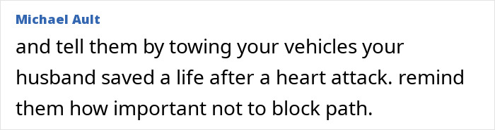 Text highlighting consequences of blocking ambulance path. Text highlighting consequences of blocking ambulance path.