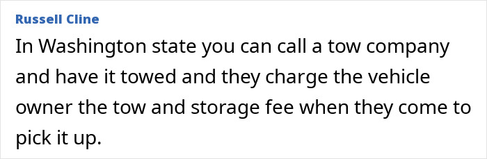 Comment about tow fees in Washington state related to entitled Karens blocking an ambulance. Comment about tow fees in Washington state related to entitled Karens blocking an ambulance.