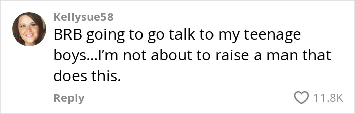 Comment from user Kellysue58 on viral husband shower video.