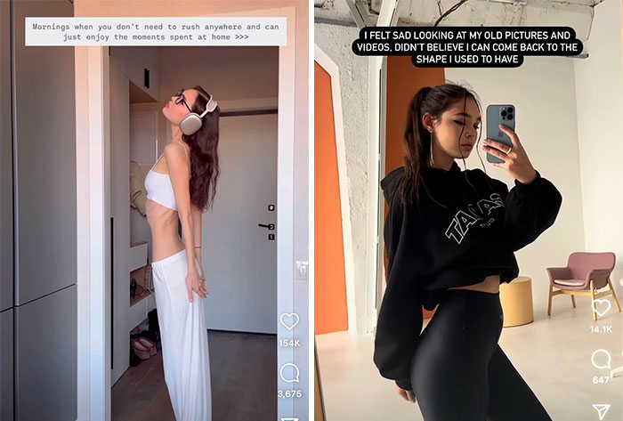 Two photos show people with different body shapes, highlighting "Photoshop airbrush" edits for social media comparisons.
