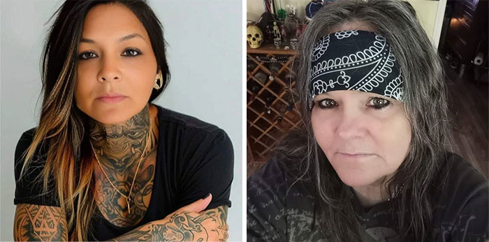 Side-by-side images showing a heavily edited Instagram look versus a natural reality appearance.