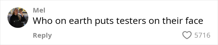 Comment questioning the use of makeup testers at Sephora, highlighting risks and health concerns. Comment questioning the use of makeup testers at Sephora, highlighting risks and health concerns.