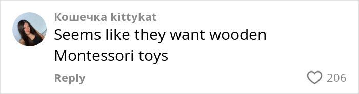 Comment on a list of demands suggesting wooden Montessori toys before a child's birthday party. Comment on a list of demands suggesting wooden Montessori toys before a child's birthday party.