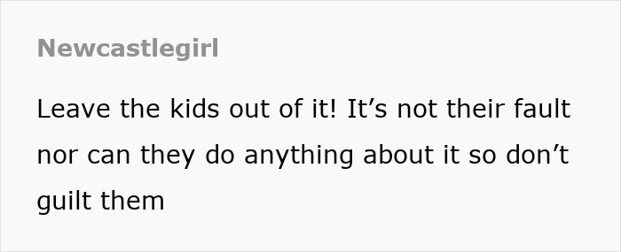 Text comment discussing the involvement of children in celebrity issues with Ben Affleck and Jennifer Garner.