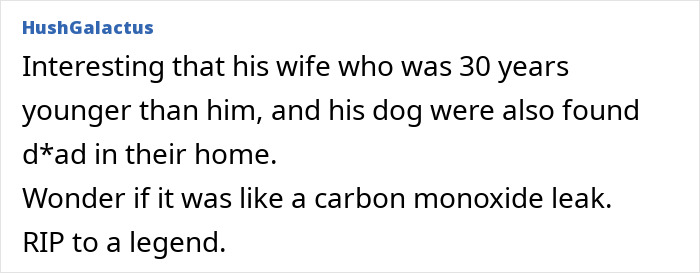 Comment on Gene Hackman, wife, and dog found deceased, questioning a carbon monoxide leak.