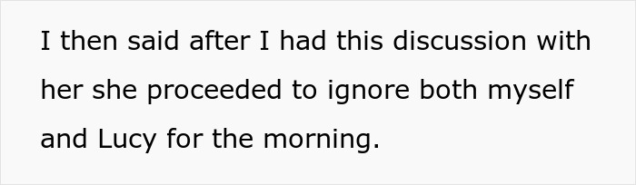 Text message discussing how someone ignored colleagues in the morning.