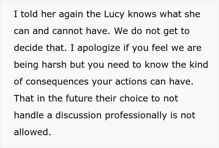 Text message discussing boundaries and consequences, related to a pregnant coworker's coffee preference.