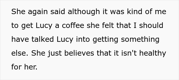 Text discussing coffee purchase for pregnant coworker and another colleague's disapproval.