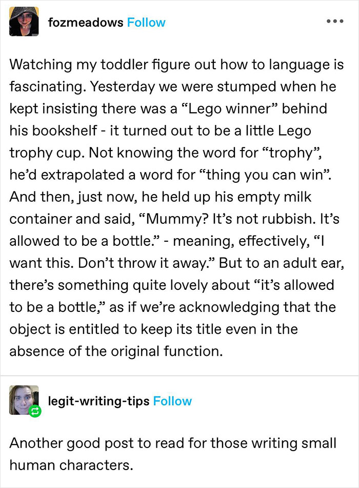 Funny and random meme about toddler language moments shared on an IG page to brighten your day.