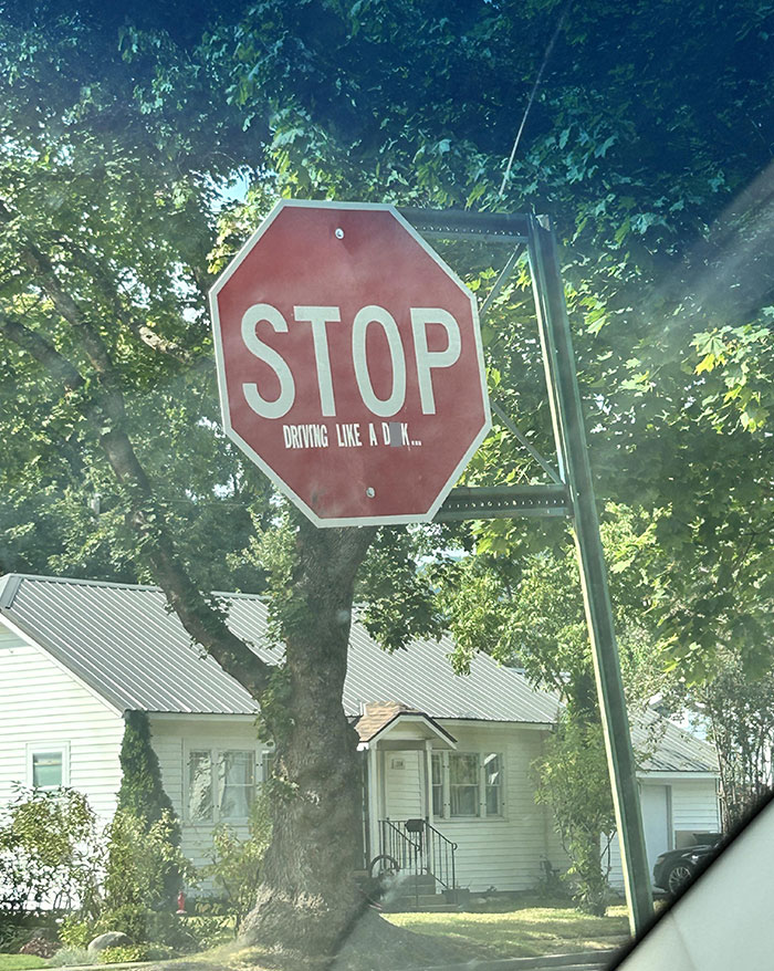 Someone Keeps Putting Stickers On The Stop Signs On My Town