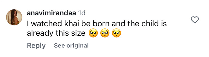 Comment expressing surprise at Khai's growth accompanied by three surprised face emojis.