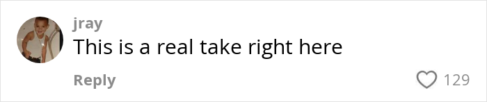 Comment on social media post about gym culture, user agrees with the opinion, showing 129 likes. Comment on social media post about gym culture, user agrees with the opinion, showing 129 likes.
