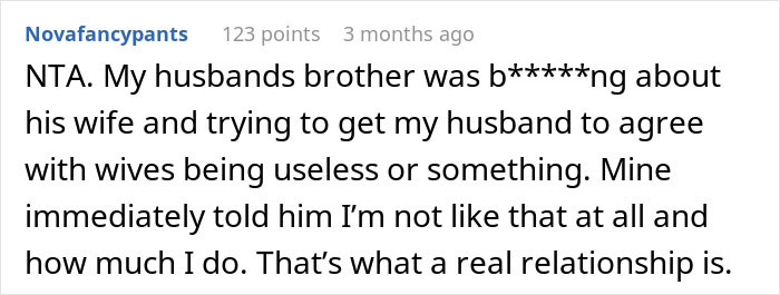 Reddit comment discussing relationship roles and responsibilities.
