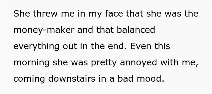 Text image depicting a frustrated husband responding to accusations of being unhelpful.