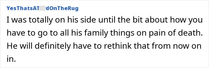 Comment about a guy skipping MIL's birthday for sports, impacting pregnant wife.