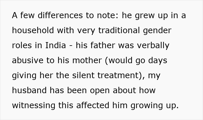 Text discussing traditional gender roles and verbal abuse in a household, affecting a husband&rsquo;s perspective on marriage.