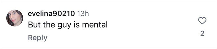 Instagram comment reads, "But the guy is mental," in response to Bryan Johnson's muscle contraction boast. Instagram comment reads, "But the guy is mental," in response to Bryan Johnson's muscle contraction boast.